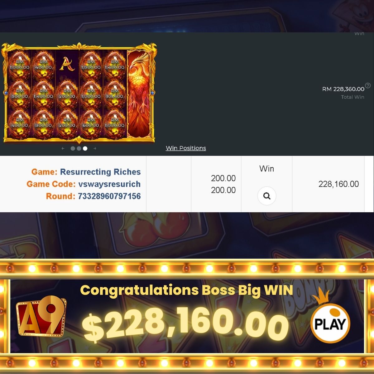 A9today & A9play Casino betting jackpot winner  | Menang besar | Win RM10095 with RM37.50