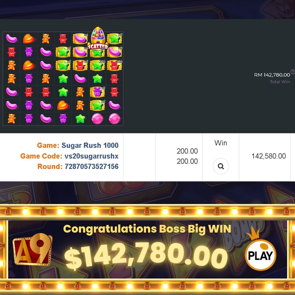 A9today & A9play Casino betting jackpot winner  | Menang besar | Win RM15250.40 with RM16